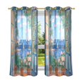 thumbnail image 6 of Yayeee Window Curtains Light Filtering 63"x42" Grommet Panel Pair Home Living Room Decor, Sea Window, 6 of 7