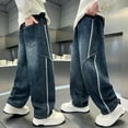 thumbnail image 2 of Pants for Boys,Denim Pants Straight Leg Loose Fit Comfortable Stylish With Pockets Casual Boys Jeans for Kids,Boys Jeans,16 Blue,12-13 Years, 2 of 7