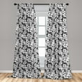 thumbnail image 5 of Ambesonne Tropical Curtains, Exotic Hibiscus Flower, Pair of 28"x63", Grey and White, 5 of 5