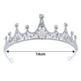 thumbnail image 5 of sunsanly Women Princess Crown Shiny Rhinestones Inlaid Wedding Tiara Headband Hair Accessory Faux Crystal Crown with Pin Fixes, 5 of 8