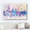 thumbnail image 2 of wall26 Framed Canvas Print Wall Art Pink &amp; Purple Watercolor Explosion London, England Architecture &amp; Maps Cities Digital Art Realism Modern Scenic Colorful for Living Room, Bedroom, Office -, 2 of 5