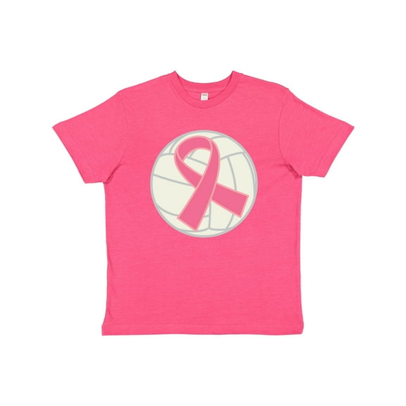 Inktastic Breast Cancer Volleyball Pink Ribbon Sports Gear Youth T-Shirt