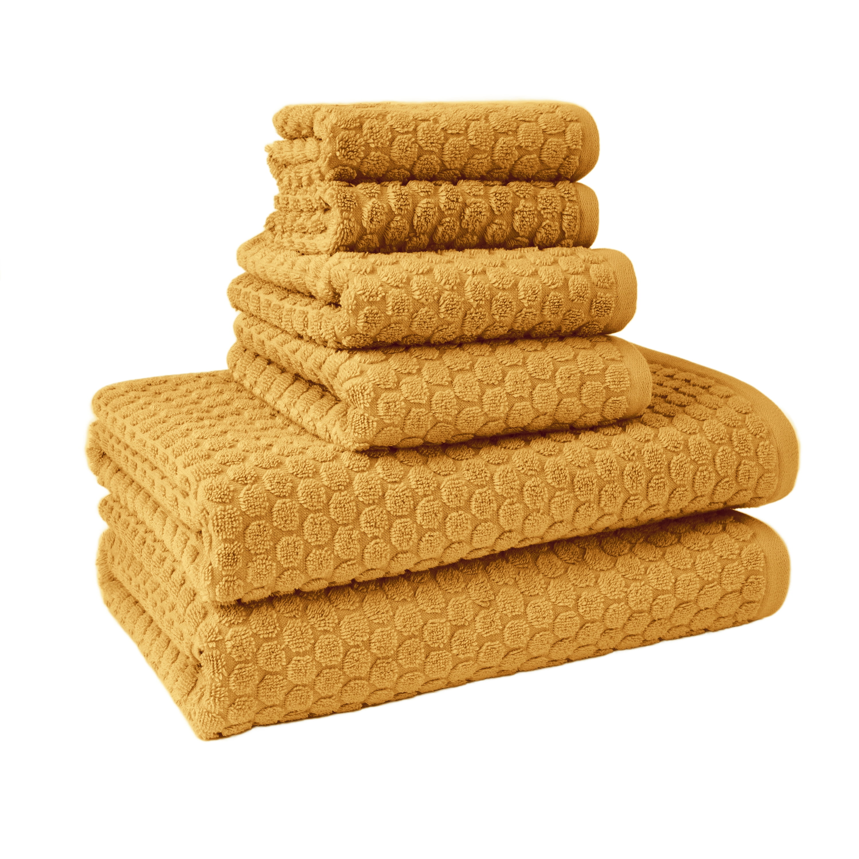 Beautiful by Drew Barrymore Complete Bathroom Set – Soft Cotton Towels, Oval Bath Rug, Yellow