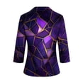 thumbnail image 4 of Pounoo Womens 3/4 Sleeve Deep V Neck Floral Print Blouses Elegant Flower Pattern Slim Fit Breathable Office Casual Tops Spring Summer Work Fashion Outfits Gift, 4 of 6