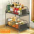 thumbnail image 5 of Under Sink Organizer with Sliding Drawer, 2 Tier Rustproof Steel Bathroom Organizer for Narrow Space, Large Multi-Purpose Kitchen Organizer for Kitchen Bathroom Cabinet, Black, 5 of 11