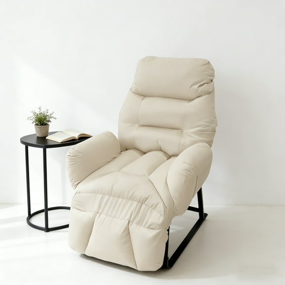 YYuan Sofa Chair,Convertible reclining chair, Recliner Chair Reading Chair, for Bedroom Sunroom,Adjustable Backrest,Beige