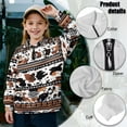thumbnail image 6 of Uorisanigo Girls Half Zipper Sweatshirts Oversized Drop Shoulder Quarter Zip Pullover Sweatshirts with Long Sleeve Ethnic Aztec Cow Print Athletic Outerwear Top for Sports and Daily Wear, 6 of 7
