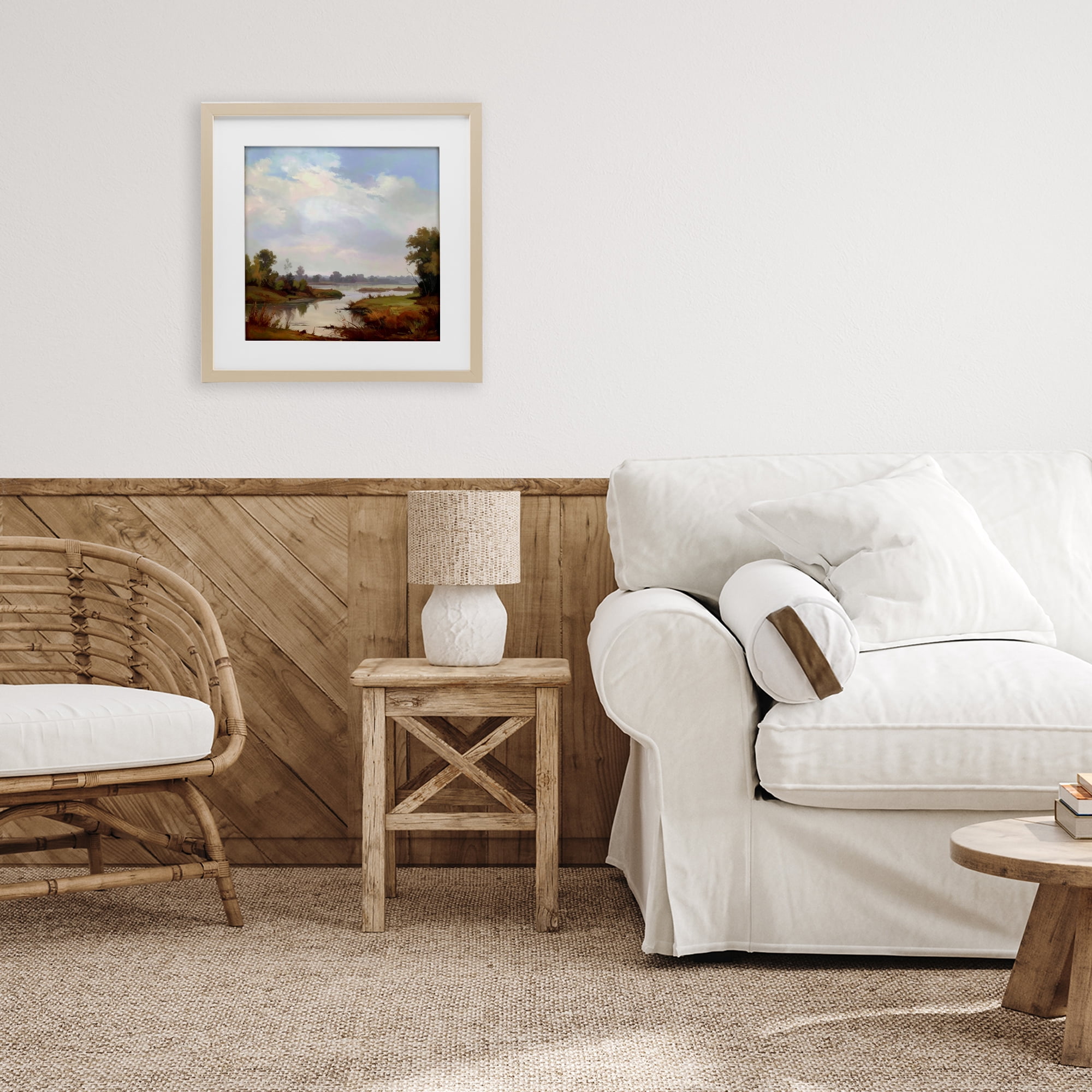 Stupell Industries Riverside Grove Landscape Birch Framed Print Under Glass, design by Alonza Saunders