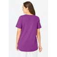 thumbnail image 2 of Woman Within Plus Size Short-Sleeve V-Neck Shirred Tee, 2 of 3