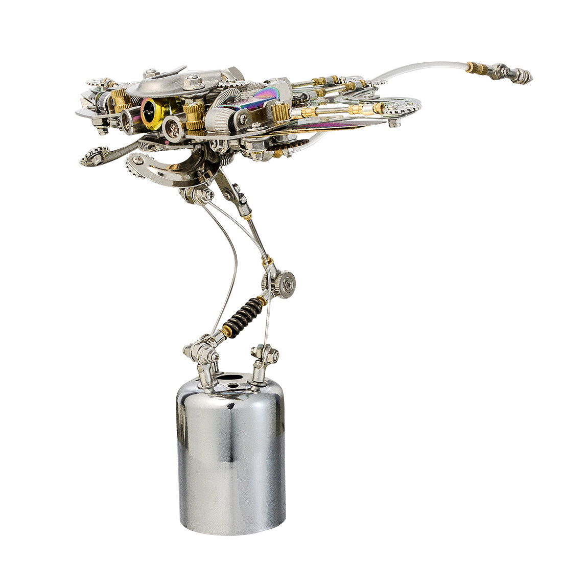 3D Metal Puzzle Submarine Series Model Kit, 422PCS 3D Mechanical Steampunk Devilray Building Kit with LED Eyes & Translucent Wings, Unique Desktop Sculpture & Creative Gift for Adults