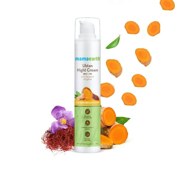 Mamaearth Ubtan Night Cream for glowing skin with Turmeric & Saffron for Skin Brightening – 50 g