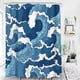 thumbnail image 5 of Ducha Con Ondas Japonesas, Cortina Impermeable, Juego De Cortinas De Baño Con Ondas Marinas Geométricas Con 12 Ganchos Advancent HA044691-04, 5 of 6