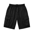 thumbnail image 4 of LiuXxxx Casual Cargo Shorts with Multiple Pockets for Athletic Hiking Training Outdoor Sports Lightweight Breathable Elastic Waist Summer Black L, 4 of 5