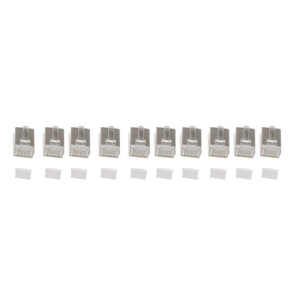 Yammee 10Pcs RJ45 Network Connector CAT6 Modular Plugs Shielded Version With Loading Bar