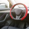 thumbnail image 2 of 38cm Breathable Suede Car Steering Wheel Cover Anti-Slip Universal, 2 of 11