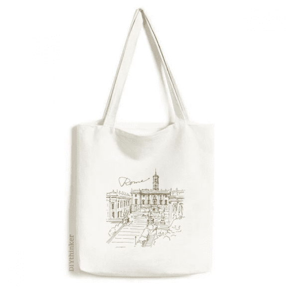 Fontana di Trevi Rome Fontana Landmark Tote Canvas Bag Shopping Satchel Casual Handbag