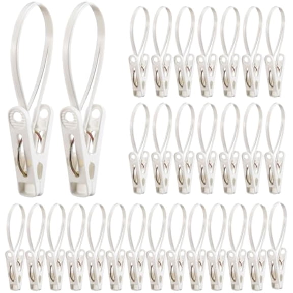 YinFire 30 Pack White Baby Hangers with Clips, Kids Toddler Clothes Hangers for Pants, Socks, Skirts, Nursery Closet Storage Organizer