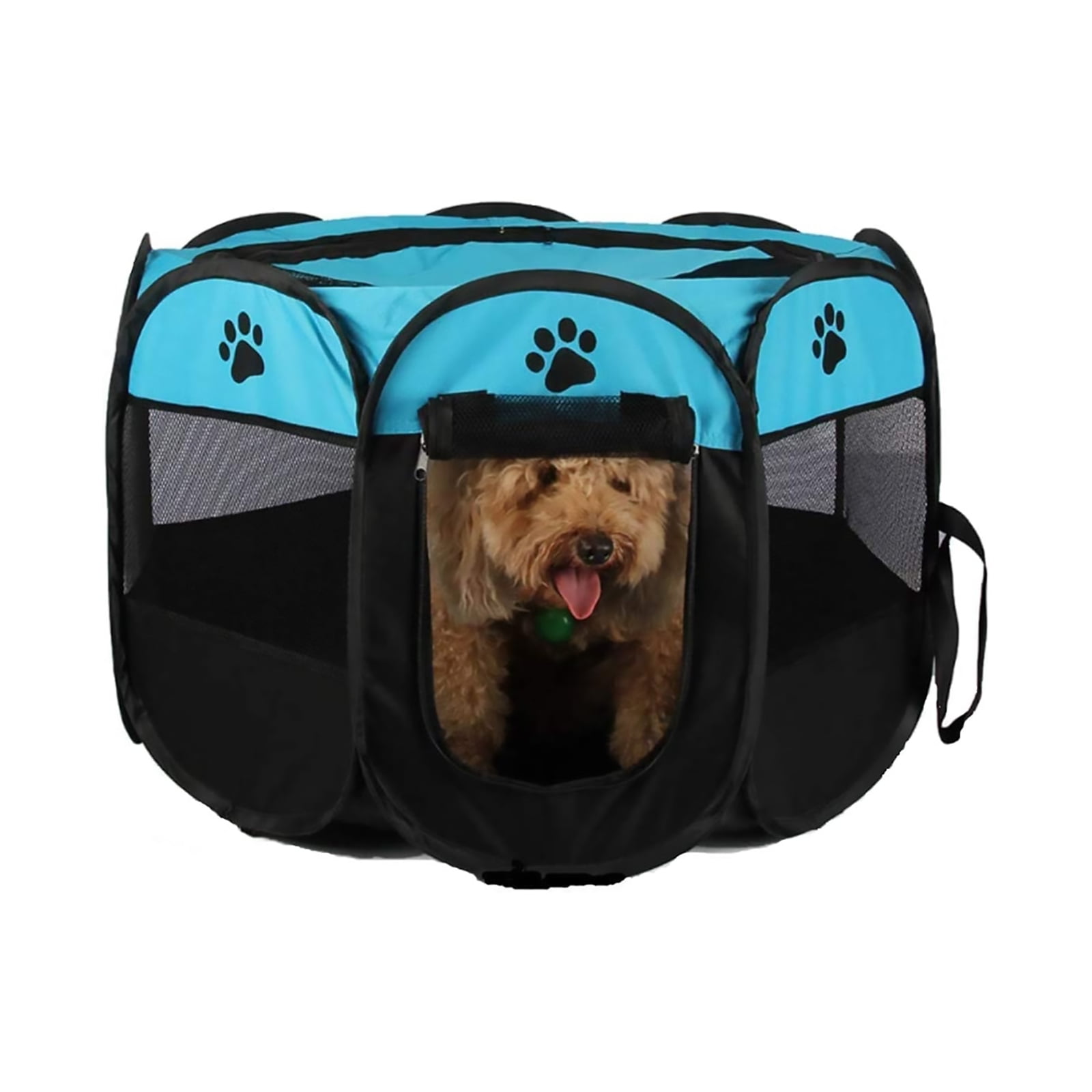 Soft Foldable Pet Tent 8-Panel Pop-Up Dog Crate with carrying bag Portable Playpen for Dogs, Cats, and Other Small Animals
