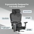 thumbnail image 4 of Sihoo M56C Ergonomic Office Chair with Adjustable Headrest, Lumbar Support, Breathable Mesh, High-Back Reclining, Black, 4 of 11