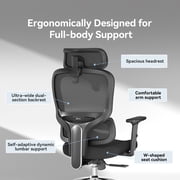 Sihoo M56C Ergonomic Office Chair with Adjustable Headrest, Lumbar Support, Breathable Mesh, High-Back Reclining, Black