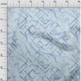 thumbnail image 3 of oneOone Cotton Cambric Light Blue Fabric Geometric Craft Projects Decor Fabric Printed By The Yard 56 Inch Wide, 3 of 4