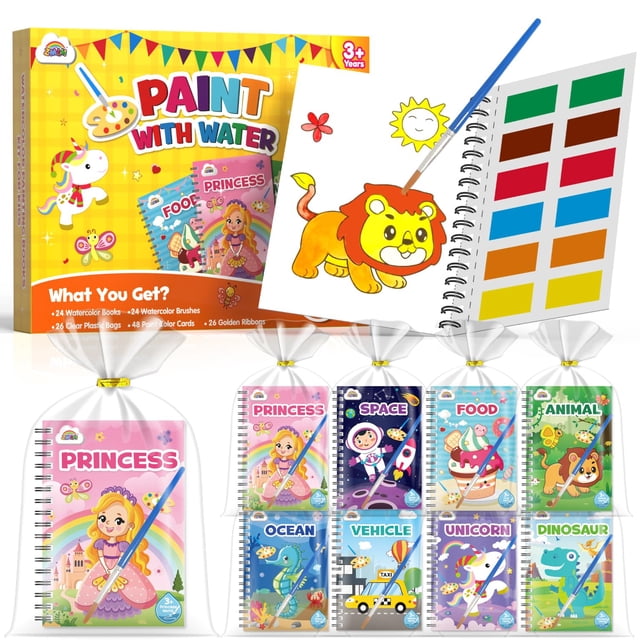 Libro para colorear ZMLM 24 Water for Kids, regalo de fiesta para niños de 4 a 8 años