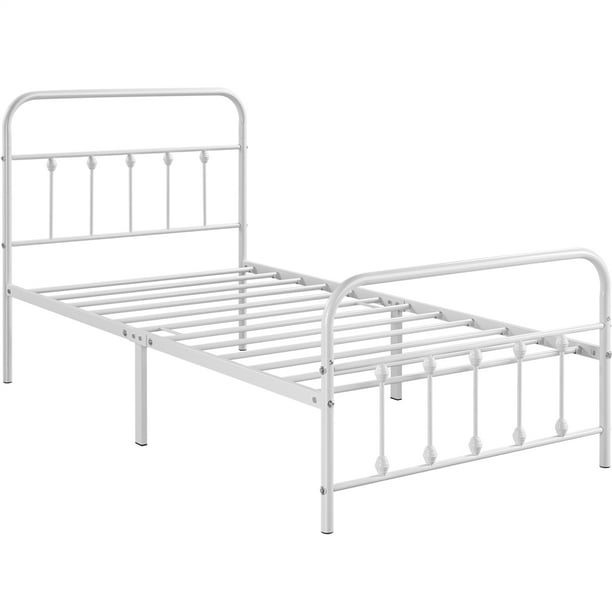 Topeakmart Classic Metal Bed Frame with High Headboard and Footboard