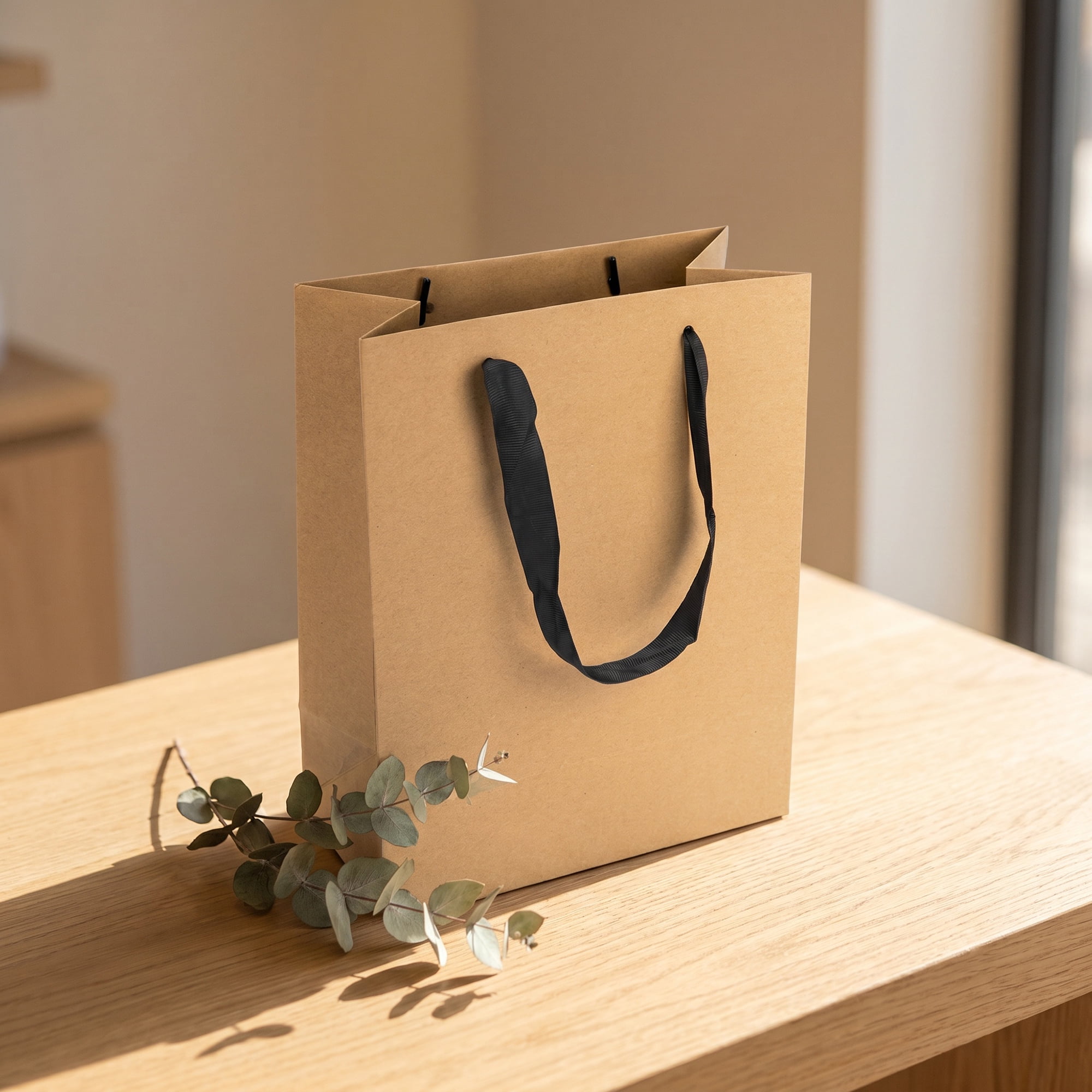 Unique Bargains Sturdy Thick Horizontal Paper Gift Bags Brown 8.3" x 4.3" x 10.6"