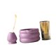 thumbnail image 5 of Juego de 4 piezas para de matcha, soporte para batidor, tazón de té de inicio, regalos, tazón de matcha de cerámica, batidor de matcha para Púrpura, 5 of 9