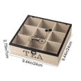thumbnail image 3 of Wooden Tea Storage Box with Lid | Divided Compartment Organizer for Tea Bags, Snacks, Spices | Desktop Kitchen Counter Decor | Home Office Tidy-Up, 3 of 7