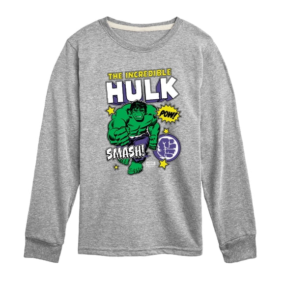 Marvel - Hulk Sticker Collage Boys' Long Sleeve Graphic T-Shirt