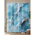 thumbnail image 4 of Marble Shower Curtain, Abstract Art Blue Gradient Cave Rock Silver Lines Waterproof Shower Curtain Set with 12 Hooks Lightweight Washable Fabric Shower Curtains for Bathroom 48x72 Inches, 4 of 6