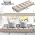 thumbnail image 3 of Bench Cushions for Indoor Furniture 40x20 inches Velvet Kitchen Dining Piano Window Cushion, Tufted Patio Porch Swing Thicken Bench Pad Memory Foam(Ivory White), 3 of 12