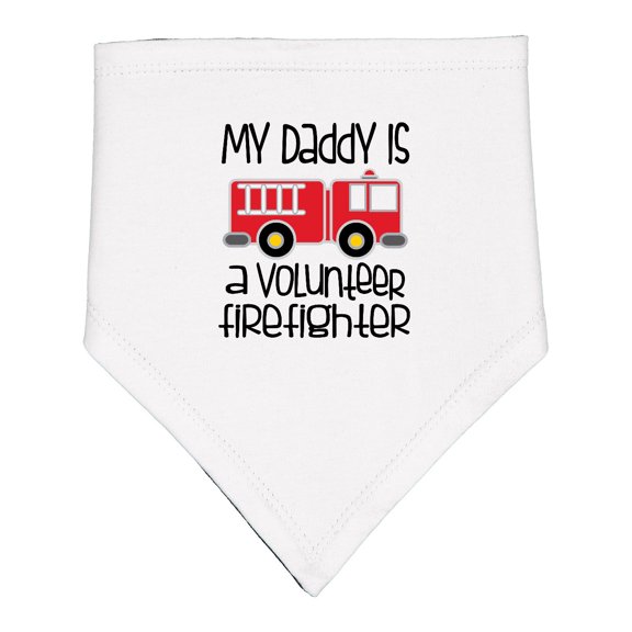 Inktastic Volunteer Firefighter Daddy Baby Bandana Bib
