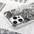 thumbnail image 2 of Compatible with iPhone 14 Pro Glossy Case with Bling Diamond Bracelet Rhinestone Crystal Shiny Chain Glitter Luxury Fashion Protection Shockproof Case for Women Girls-Silver, 2 of 12