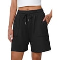 thumbnail image 2 of Women Sweat Shorts Summer Loose Athletic Short Drawstring Waist Lounge Running Shorts with Pockets, 2 of 7