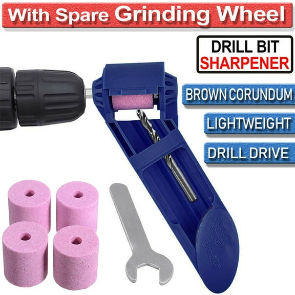 MTFun Drill Bit Sharpener Grinder Drill Grinding Tool with 5 Corundum Grinding Wheel for Iron-based Drill Bits Portable Diamond Hand Drill Sharpening Tool