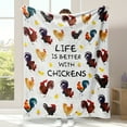 thumbnail image 3 of Contemporary Chicken Theme Decor Throw Blanket All Season Cozy Digital Print Rooster Pattern Multipurpose Knitted Soft Comfort Machine Washable Farmhouse Style Decor Blanket, 3 of 5