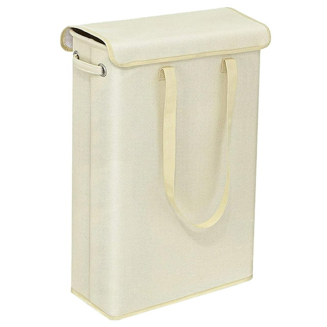 Cesto de ropa sucia Perfecl plegable portátil Gran capacidad tapa desmontable beige