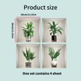 thumbnail image 1 of 4pcs Green Plants Wall Sticker 3D Effect Removable Mural Vinyl Decals Peel And Stick Living Room Bedroom Decoration Seasonal Home Decorative Ornaments, 1 of 4