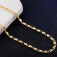 thumbnail image 2 of Collares de cadenas planas para clavícula de 2MM de oro de 18K de Plata de Ley 925 de lujo para hombres y mujeres, joyería de boda, regalos de navidad de 40-75cm, 2 of 2