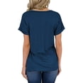 thumbnail image 2 of T-shirts à Manches Courtes Col en V pour Femmes Tee-Shirt Décontracté Ample, 2 of 3