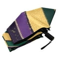 thumbnail image 6 of ALAZA Mardi Gras Stripes UPF 50+ Compact Folding Umbrella for Rain Travel Umbrella Packable, 6 of 8