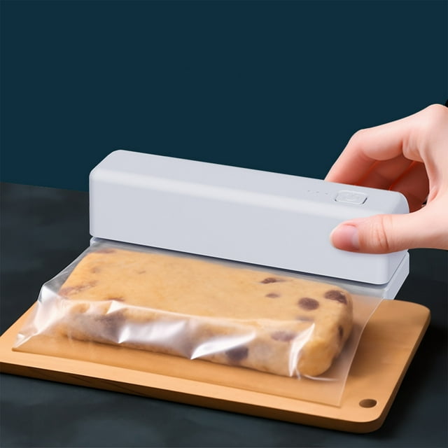 Mini Sellador de Bolsas Portátil, Batería Recargable de 3000 Mah, Sellador Rápido para Bolsas de Alimentos, Preservador de Frescura, Utensilio de Cocina, Compañero de Picnic, Plástico Blanco, Tamaño