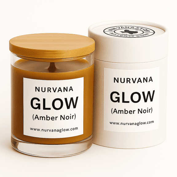 Nurvana Glow Amber Noir Soy Candle - Scented Christmas, Birthday, anniversary & Housewarming Gift - Decorative Holiday Candle for Home Decor