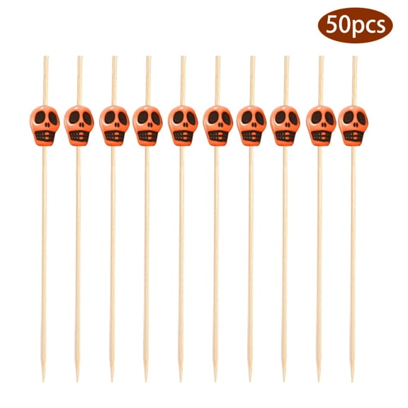 JHGoosa 50pc Bamboo Pick Buffet Fruit Fork Party Dessert Stick Cocktail Skewer
