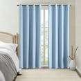 thumbnail image 6 of Blackout Curtains for Bedroom 63 Inch Length, Solid Color Thermal Insulated No-Drill Rod Pocket Window Treatment Curtains Blackout Drapes, W59x L63 Inch, Blue, 6 of 6