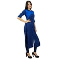 thumbnail image 3 of Bimba Womens Mandarin Collar Blue Kurta Straight Ladies Cotton Kurti Clothing, 3 of 7