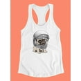 thumbnail image 3 of A Cute Astronaut Pug Tank Women -Image by Shutterstock, Female Small, 3 of 4