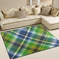 thumbnail image 2 of SKYSONIC 80x58 inches Lightweight Soft Area Rug Mat Indoor Floor Rugs Home Decoration for Kids Room Living Room Green Tartan Texture, 2 of 6